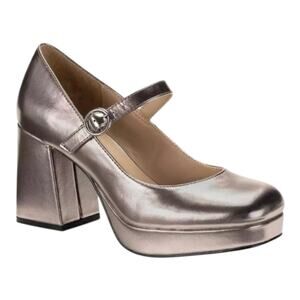 Sun + Stone Women's Vaneciaa Mary Jane Heel Platform Pumps Silver Size 6 1/2 M